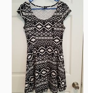 Aztec print skater dress